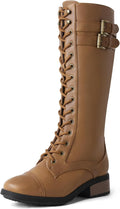 DREAM PAIRS Women's Pu Knee High Riding Combat Boots - Edgy All-Day