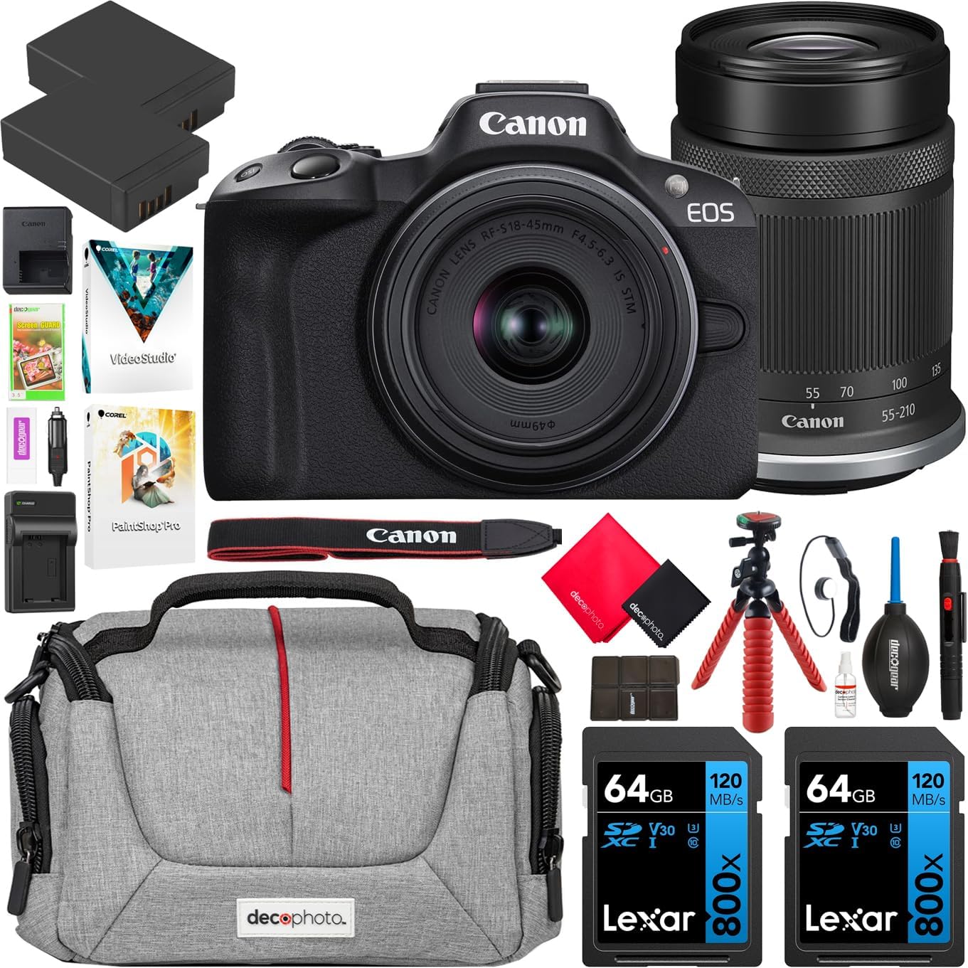 Canon EOS R50 Mirrorless Camera with 2 Lens Kit and Accessories