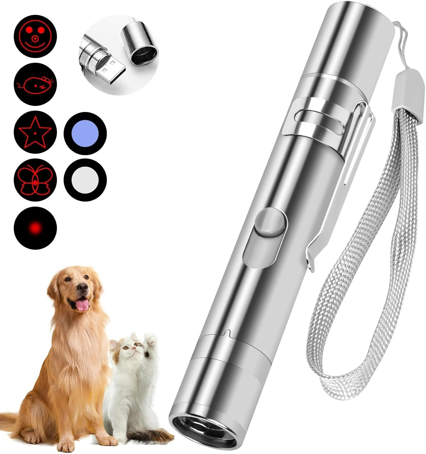 Rechargeable Red Pointer Cat Toy - Interactive Fun!