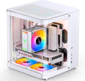 JONSBO TK-1 White Micro ATX Mini Tower Case - Curved Glass Design