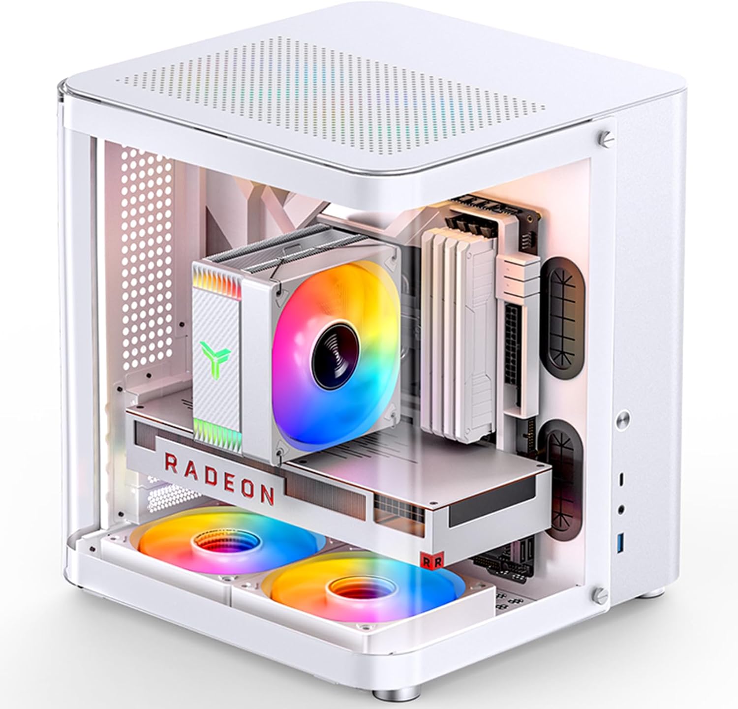 JONSBO TK-1 White Micro ATX Mini Tower Case with Glass Design