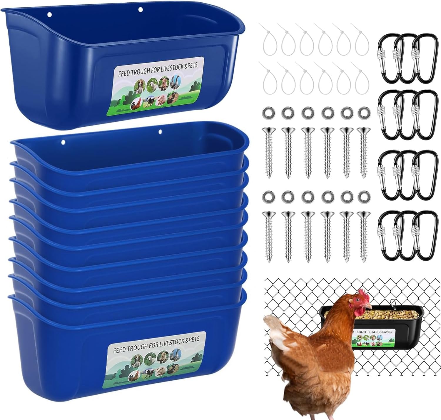 Hanging Chicken Feeder Waterer for Poultry and Livestock Use