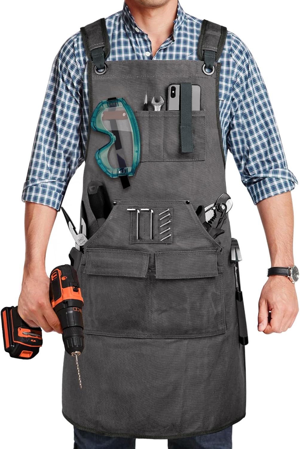 Woodworking Apron for Men - Heavy Duty Canvas Shop Apron