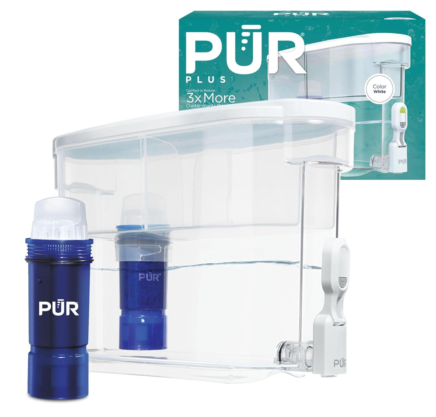 PUR PLUS 30-Cup Water Filter Dispenser for Clean Water