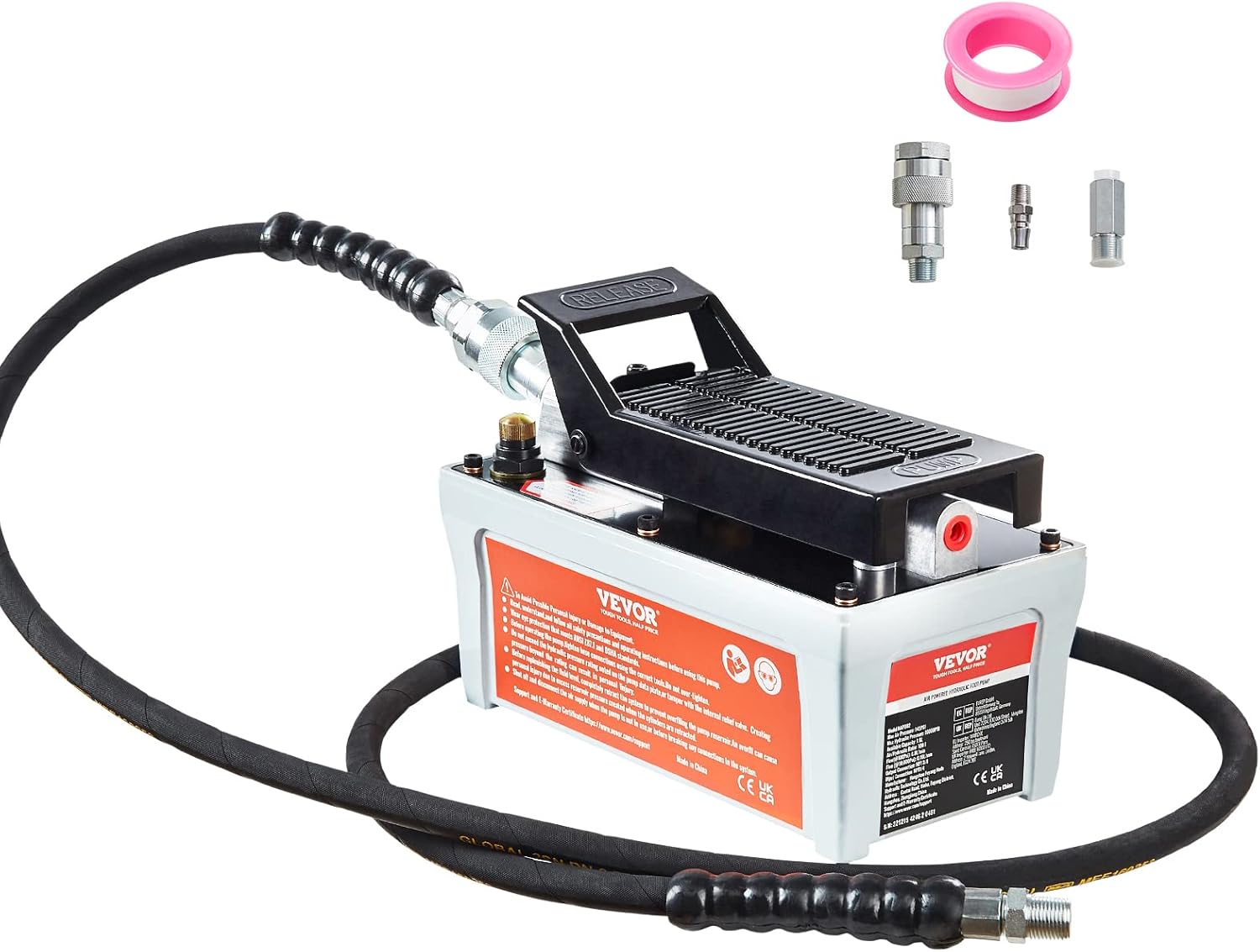 VEVOR Air Hydraulic Pump with 10,000 PSI and 6.6 ft Pipe