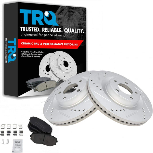 TRQ Front Performance Brake Pad & Rotor Kit for Ford Edge