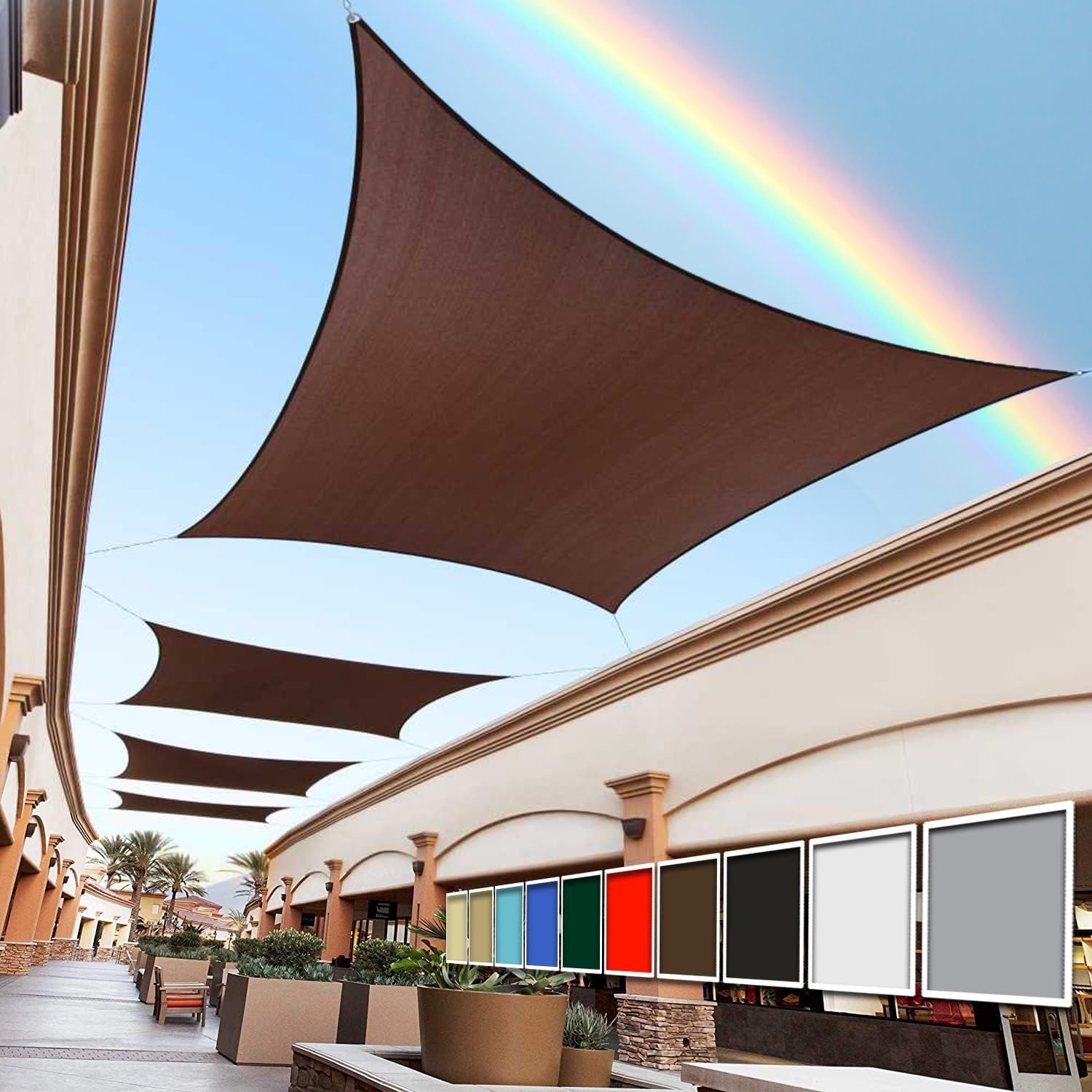 Custom Size 15ft x 21ft Brown Sun Shade Sail for Optimal UV Block