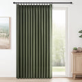 Pinch Pleated Curtains 90 in Panel - Olive Green Semi Sheer