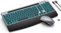 Ergonomic Wireless Backlit Keyboard with Phone Holder - Rechargeable