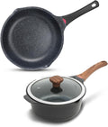 Vinchef Nonstick Sauce Pan & Skillet Bundle - Durable, Low-Oil Cooking