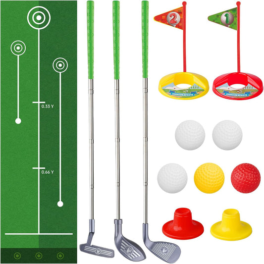 Adjustable Toddler Golf Set w/ Putting Mat - Outdoor Fun!