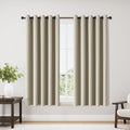 Blackout Curtains 70 in Wide 2-Panel Set Beige - Room Darkening