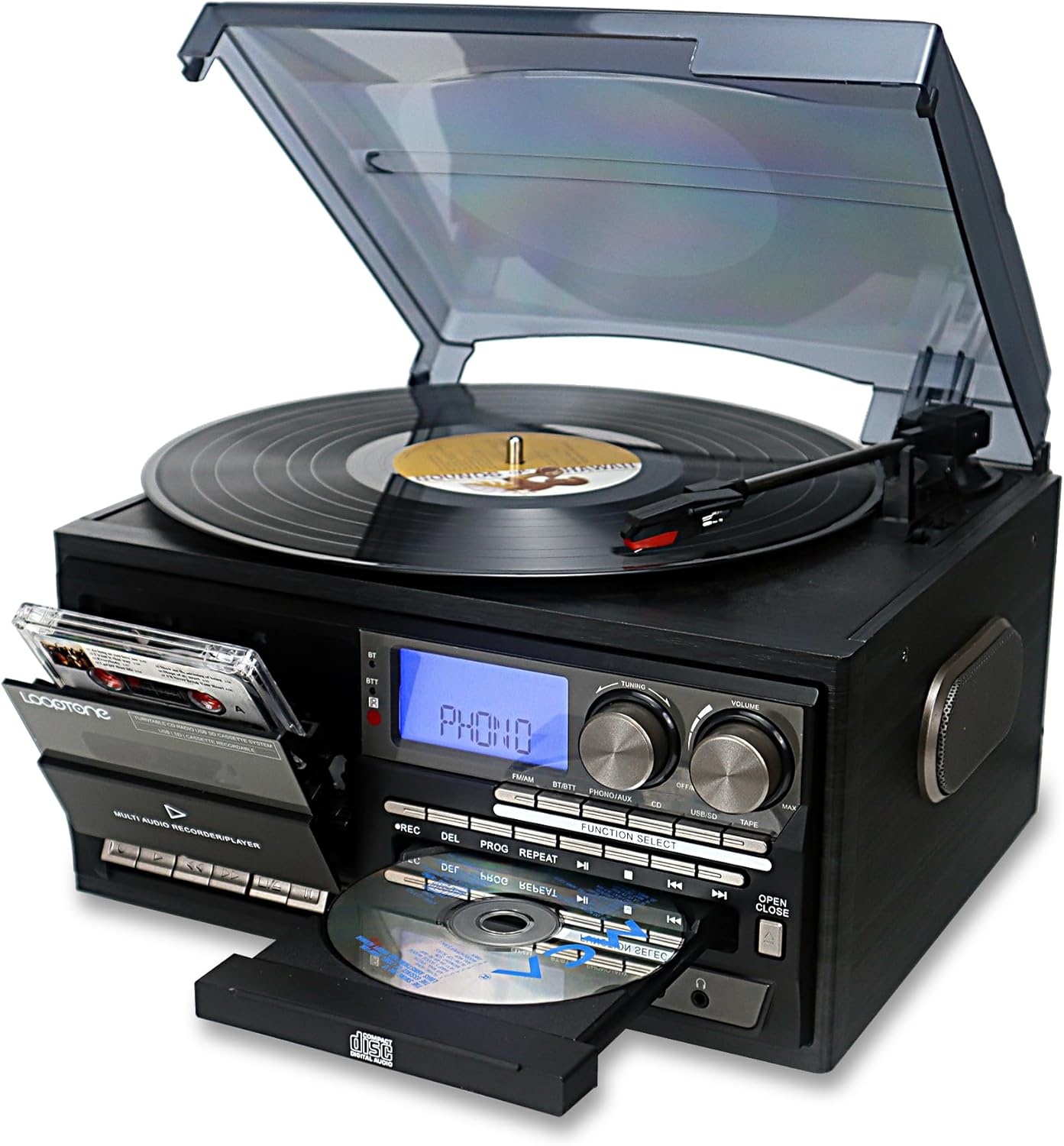 LoopTone Vinyl Record Player 10 in 1 with Bluetooth and More