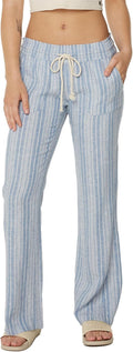 Roxy Women's Oceanside Pant - Lightweight Linen Blend Comfort