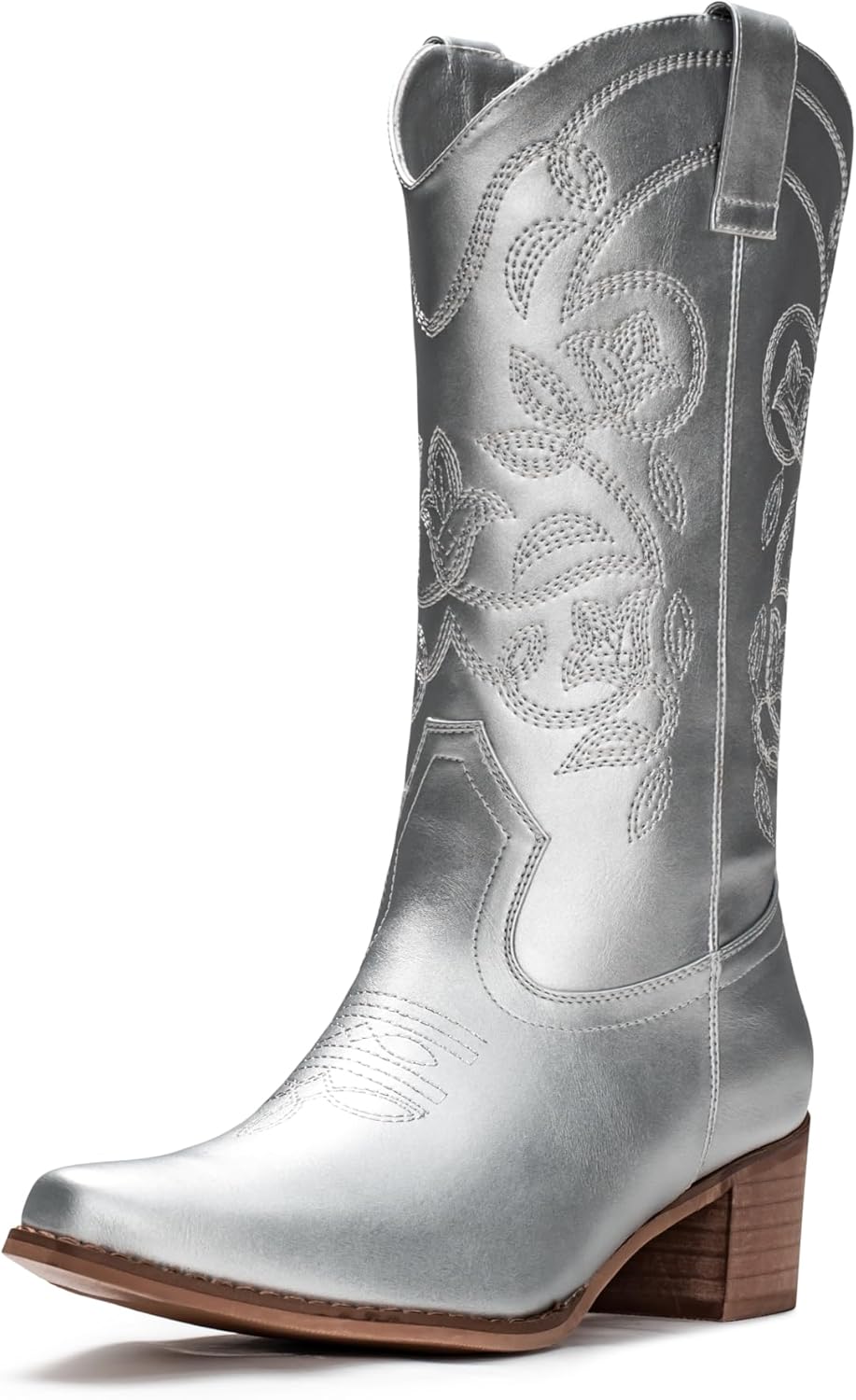 Stylish Pointy Toe Cowgirl Boots for Women - Mid Calf Design