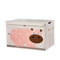 Large Toy Chest for Kids with Lid and Handles - Collapsible Hippo