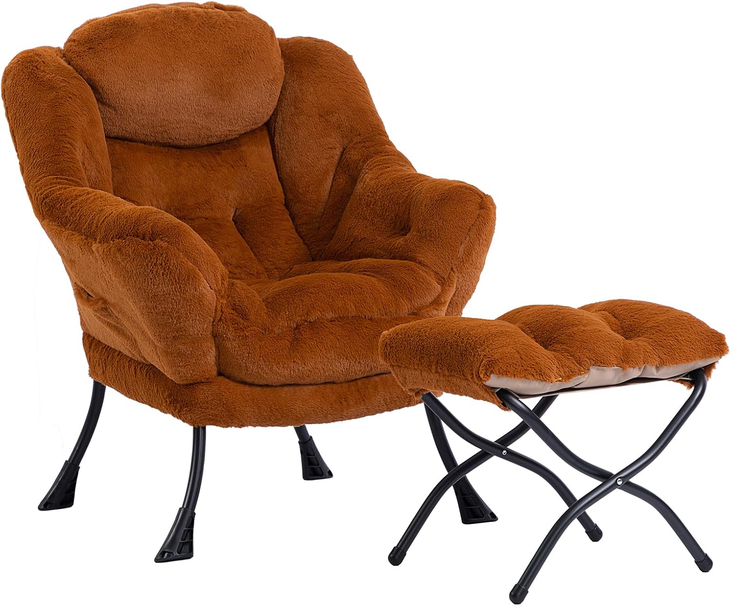 HollyHOME Lazy Chair with Foldable Ottoman for Ultimate Comfort
