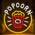 Symone Popcorn Neon Sign LED Light - USB Dimmable Home Theater Decor