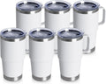 20oz Tumbler Bulk with Lid and Handle - Insulated Travel Mug 6 Pack