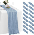 Dusty Blue Cheesecloth Table Runners 16 Pack 20x120 in - Rustic Sheer