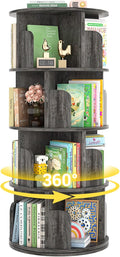 Rotating Bookshelf Corner 4-Tier - Space-Saving 360 Display