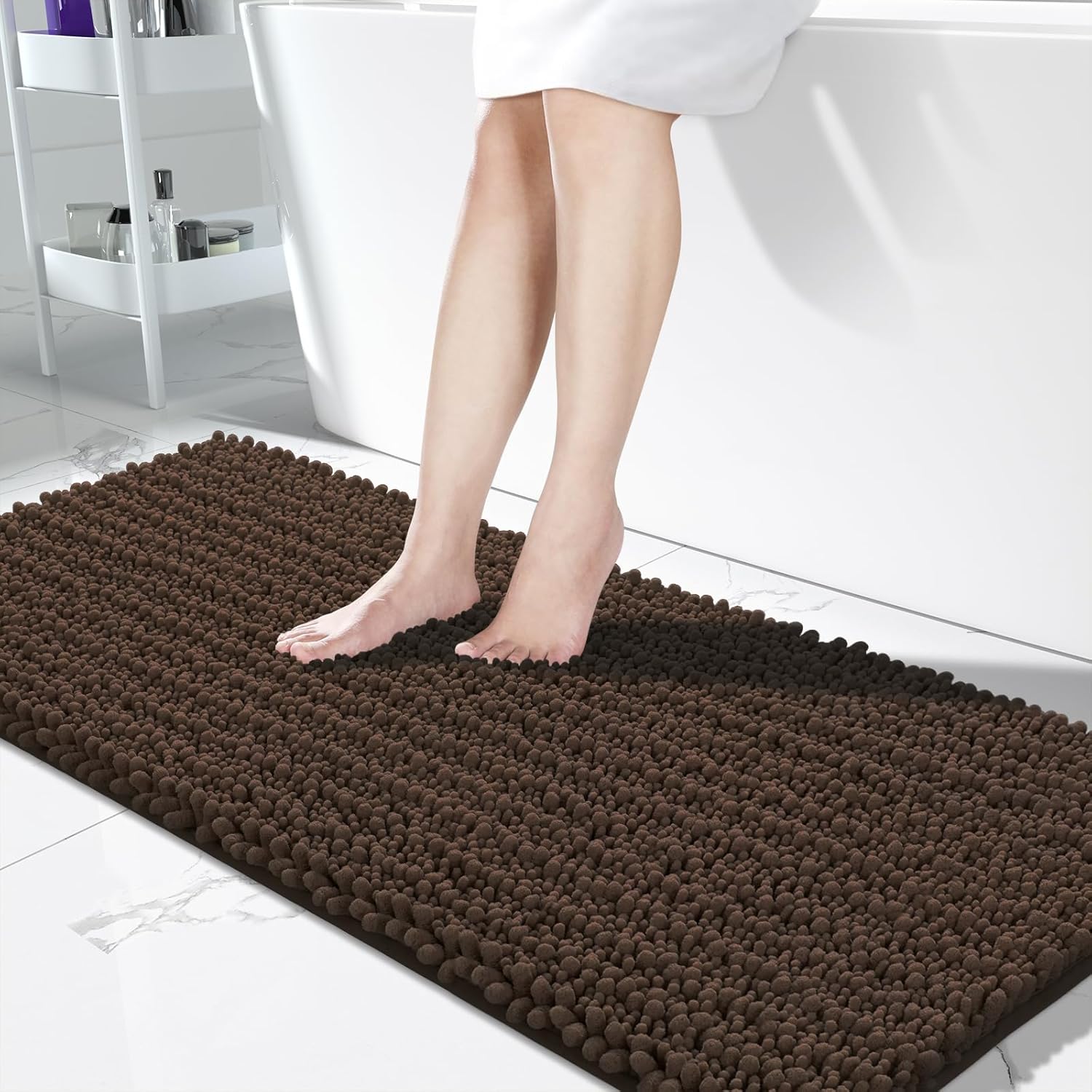 Yimobra Bathroom Runner Rug 60x24 Inch - Soft Non Slip Chenille