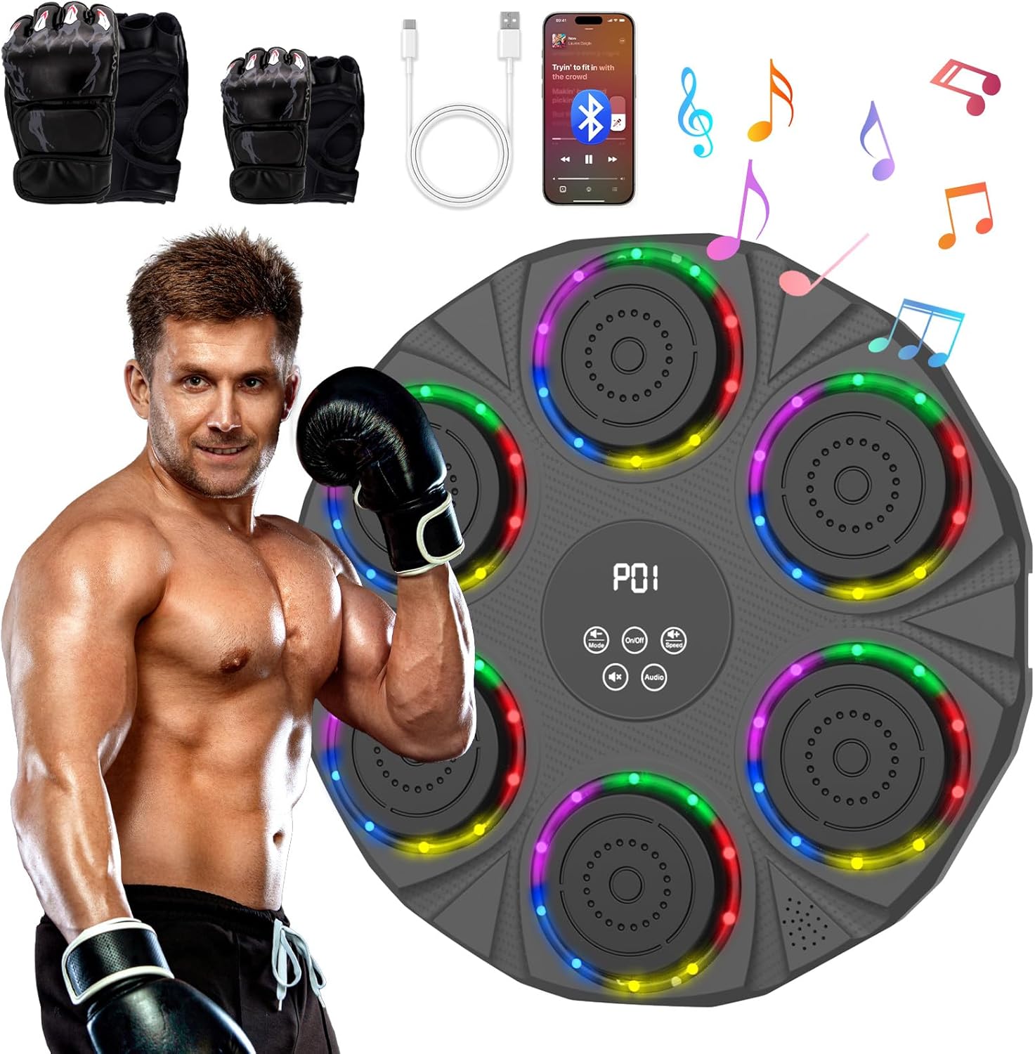 Smart Bluetooth Wall Mounted Boxing Machine - GUKANUYI
