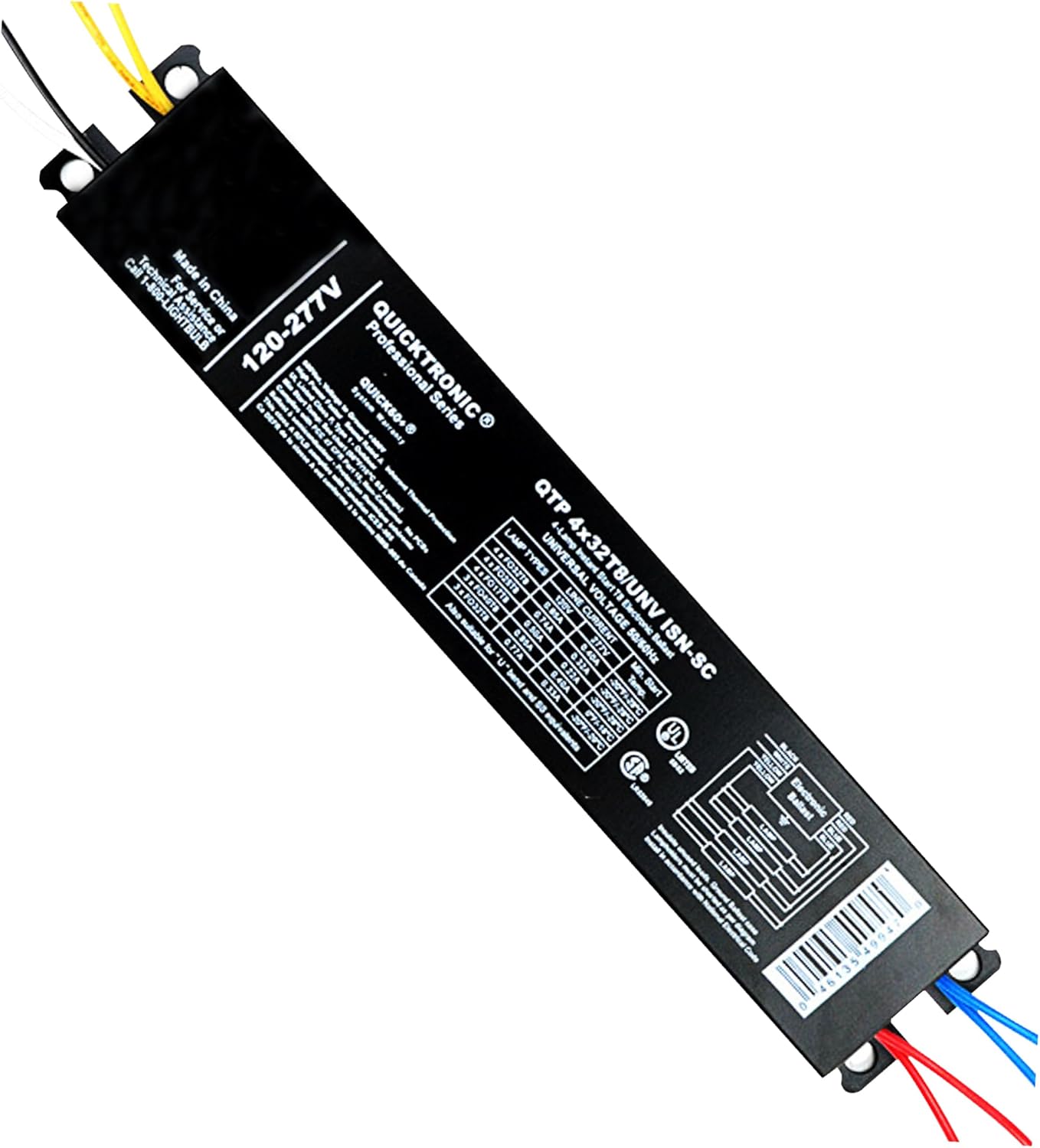 OHLECTRIC Replacement Ballast for 4 Fluorescent T8 Lamps 120-277V