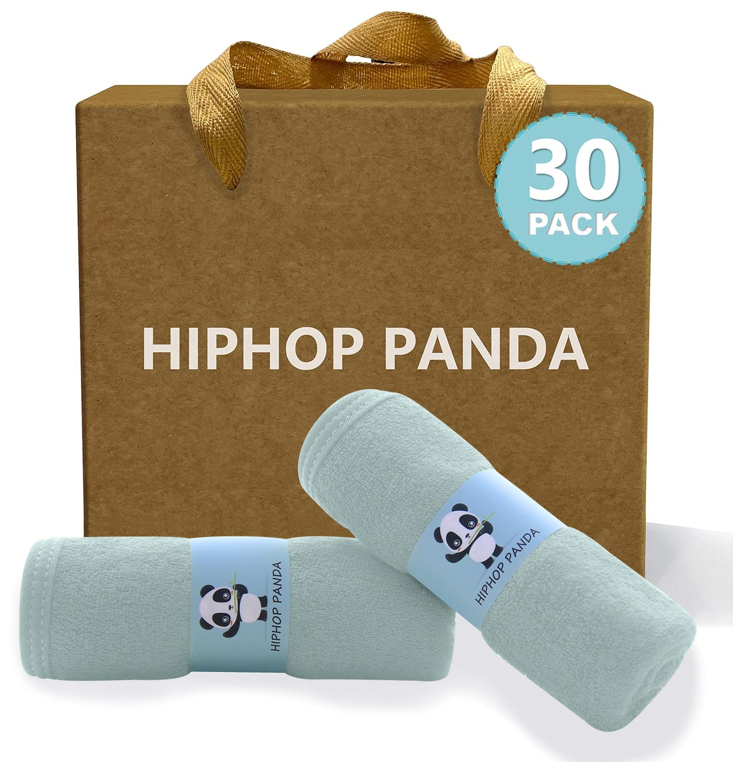 Ultra Soft Bamboo Baby Washcloths for Newborns - 30 Pack