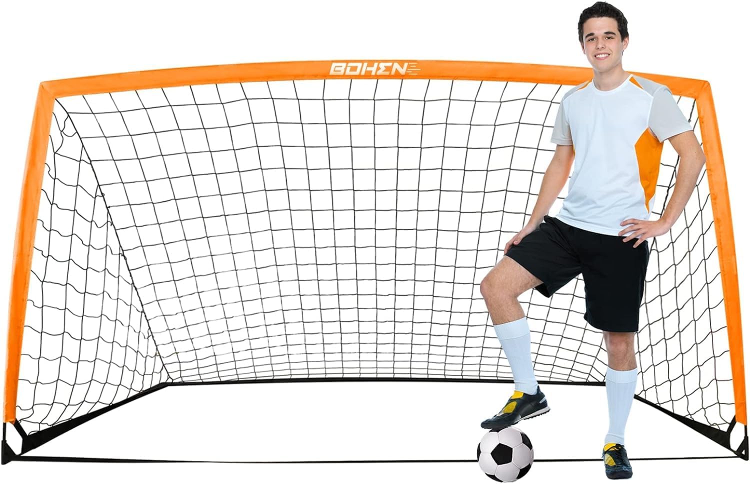 Portable Folding Soccer Goals for Kids and Adults - 9x5 FT