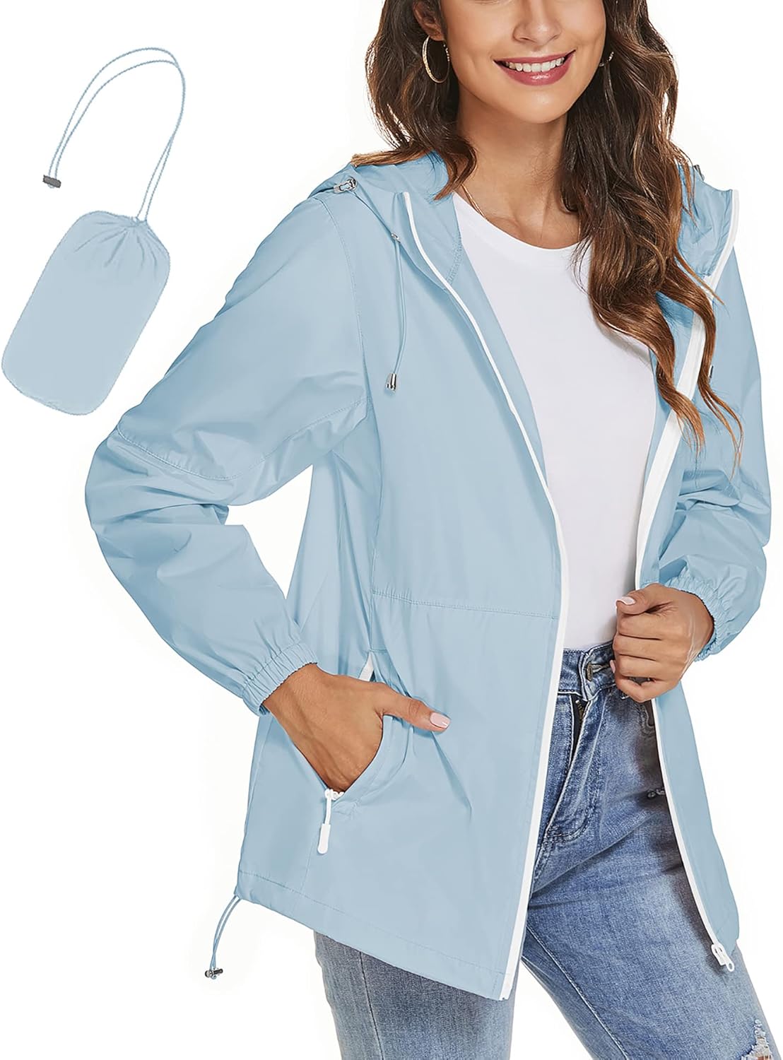 TCOT Womens Rain Jackets Lightweight Waterproof Windbreaker
