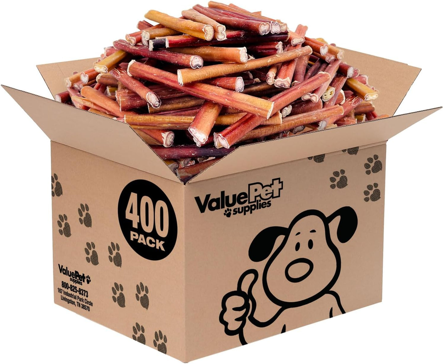 ValueBull Bully Sticks for Dogs - Natural 6 Inch Chew Treats