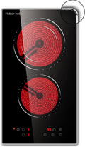 2 Burner Electric Cooktop 3200W Ceramic Touch Control - Compact Heat