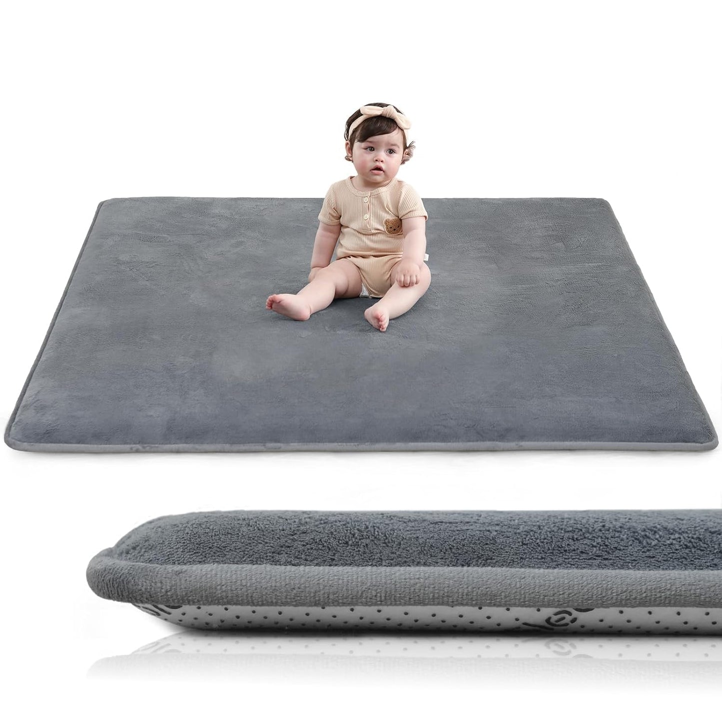 Baby Play Mat for Floor with 1.3 Thick Elasti-Foam Comfort