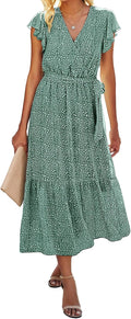 Bohemian Floral Wrap Midi Dress - Lightweight Summer Staple Provide