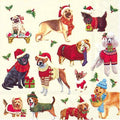 Boston Intl Christmas Dogs Cocktail Napkins
