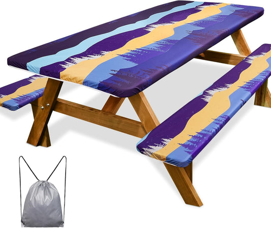 Windproof Picnic Table Cover & Bench Set by ICOSY