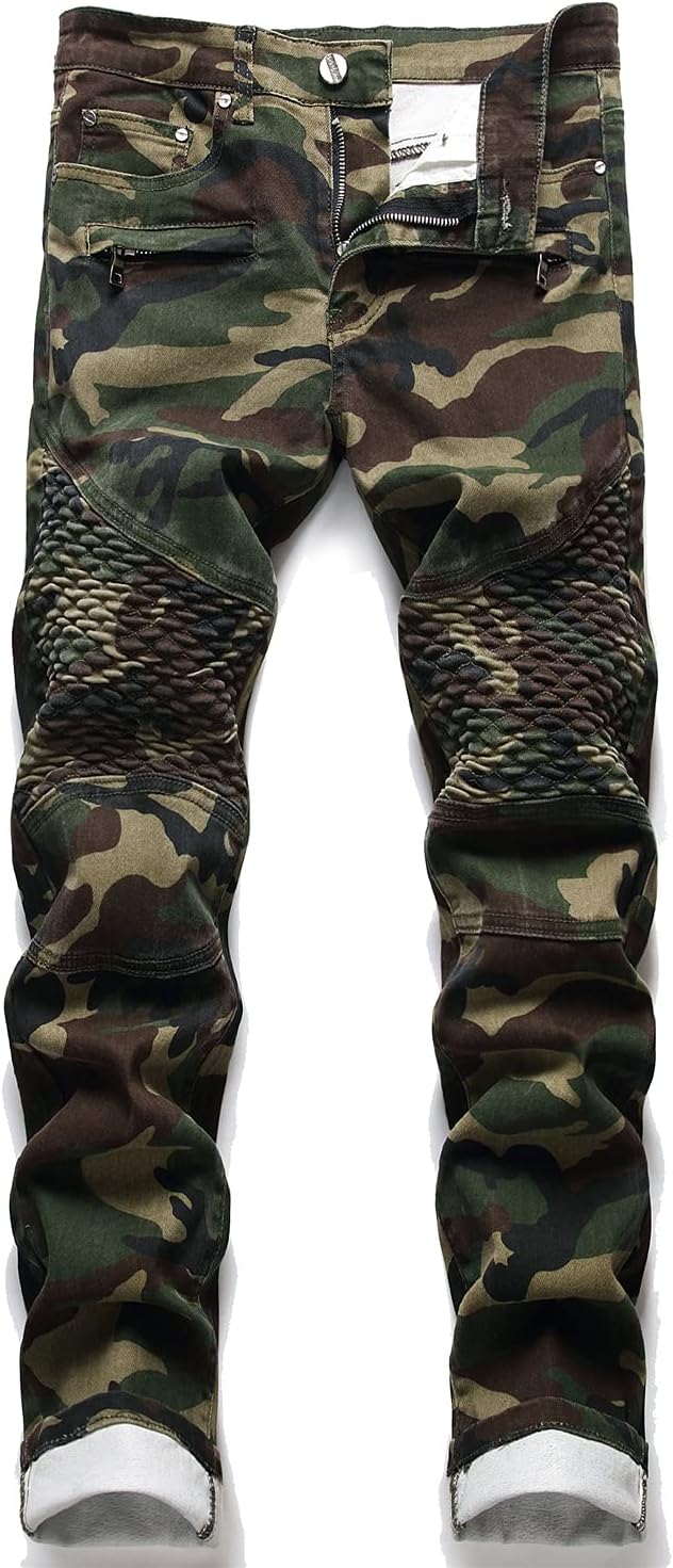 RXXKKK Men's Classic Zipper Biker Flex Jean for All Occasions