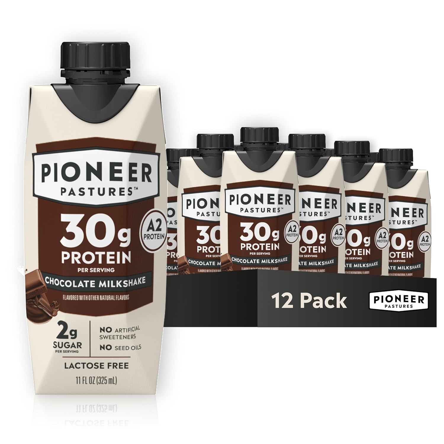 High Protein A2 Milkshakes - Chocolate - 30g Protein, Low Sugar