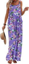 Women's Cotton Boho Floral Wide Leg Overalls - Loose Summer Fit