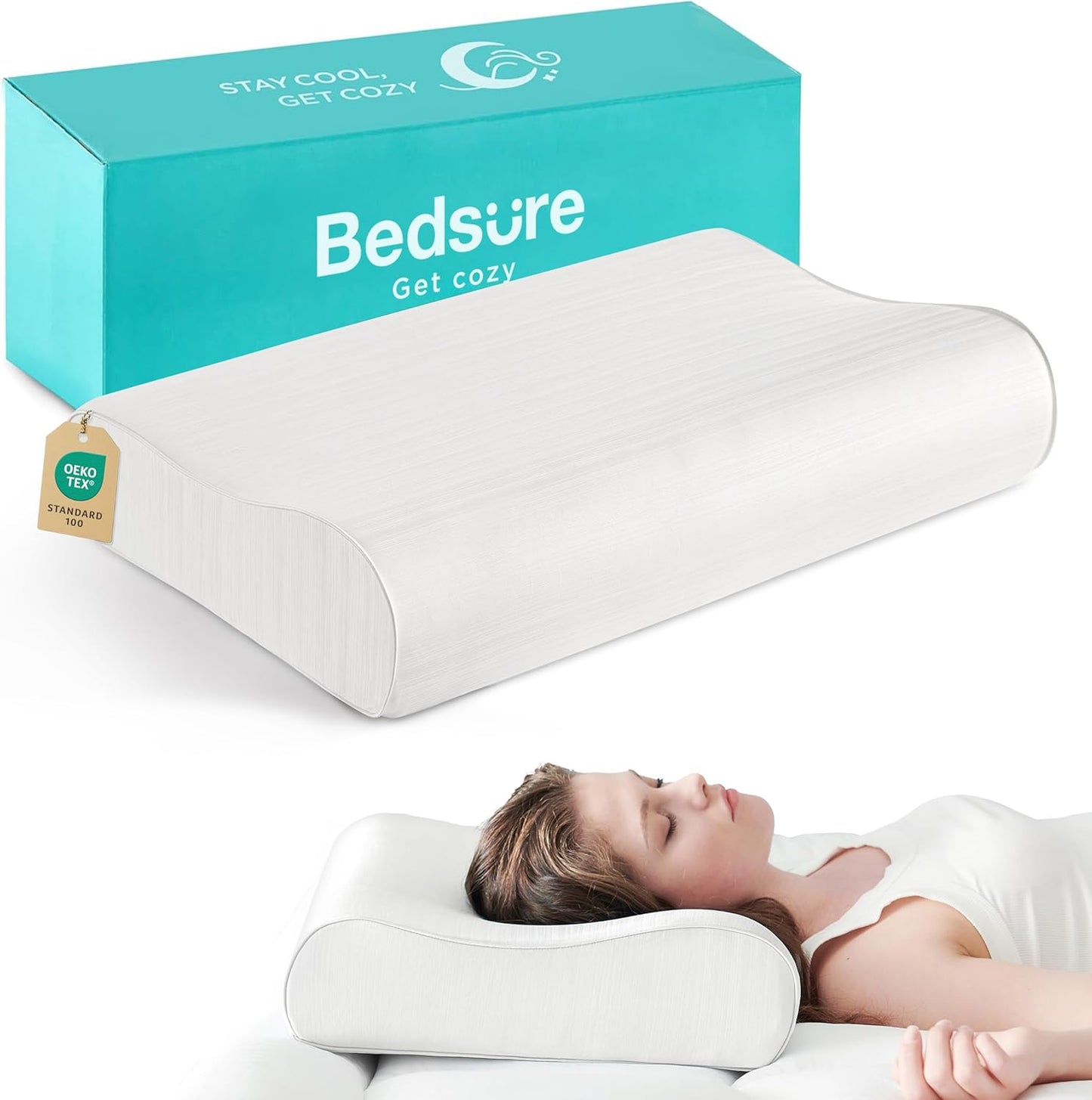 Bedsure Cervical Neck Support Pillow for Sleeping Comfort