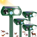 4Pack Solar Ultrasonic Animal Repellent Devices for Outdoor Use