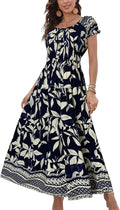 OSTOO Women's Boho Floral Tiered Maxi Dress - Flowy Summer Staple