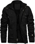Men's Thick Cotton Winter Jacket with Fleece Hood - Warm Work Coat