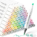 Ohuhu Pastel Markers Alcohol Based - 96 Pastel Colors for Illustration
