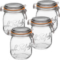 Le Parfait Super Jars Wide Mouth Glass Canning Jars (750mL, 4pk)