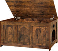 DINZI LVJ Cat Litter Box Enclosure - Rustic Brown Side Table