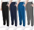 Boys' Mesh Athletic Pants 4-Pack - Lightweight Jogger Set