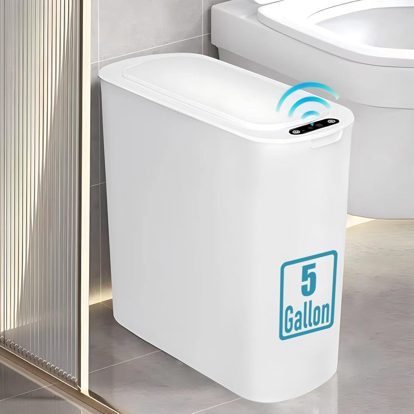 5 Gallon Motion Sensor Bathroom Trash Can with Touchless Lid