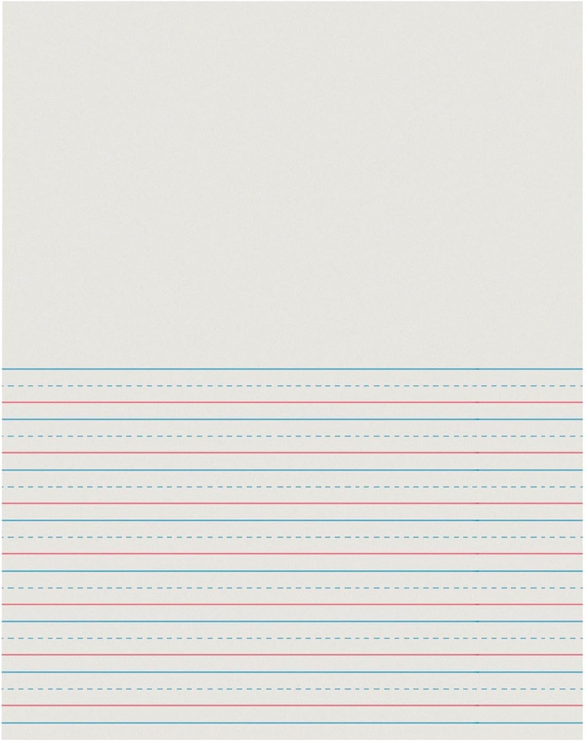 School Smart Red & Blue Storybook Paper - 500 Sheets, 1/2 Inch Ruled - Creativity Unleashed